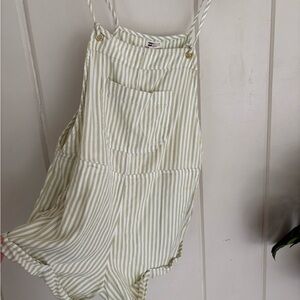 Billabong Striped Cream and White Romper